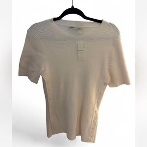 Abercrombie & Fitch Women's Short Sleeve Top in Cream